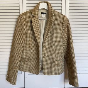 J Crew Gold Tweed Blazer